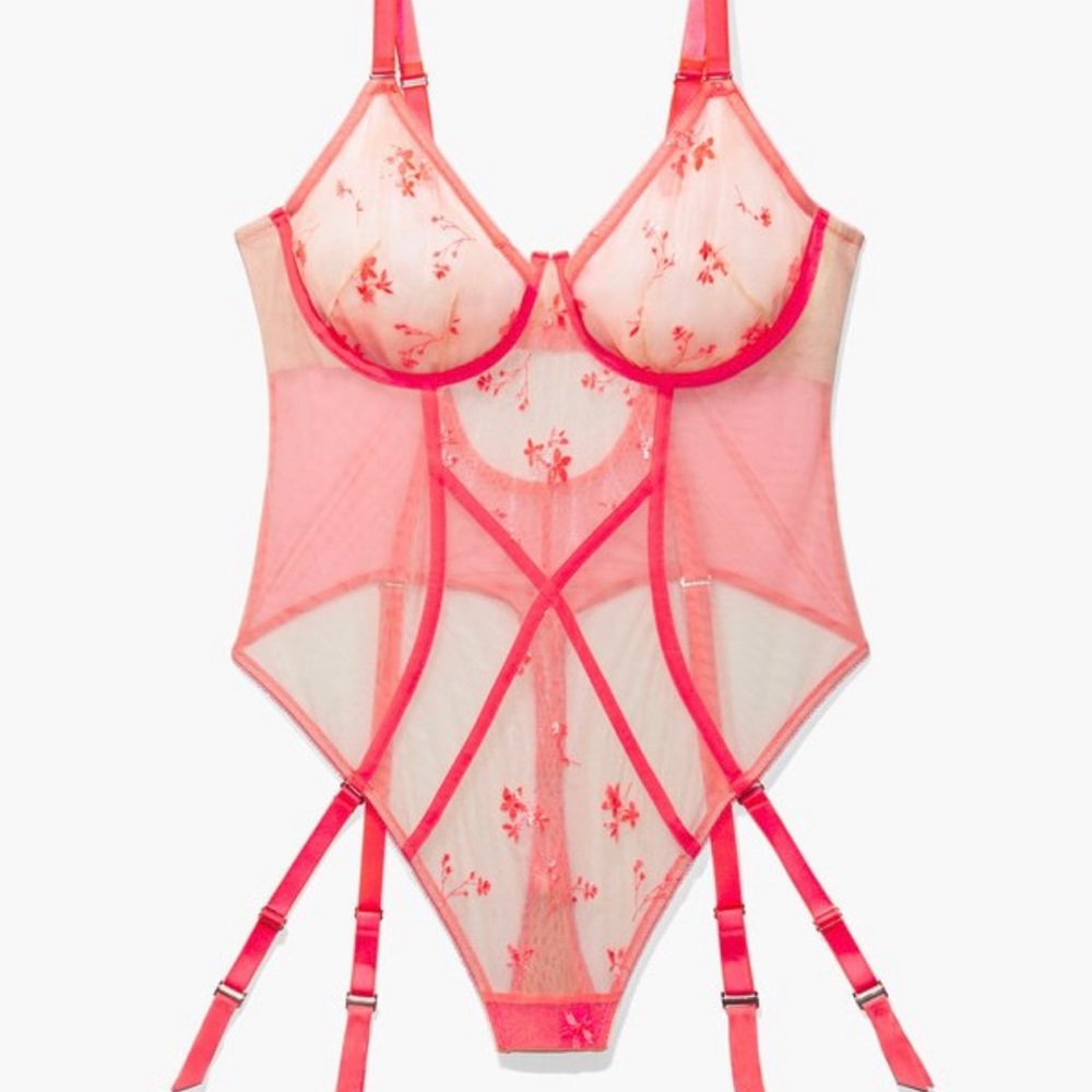 Savage fenty plus size 3x Pink Floral Embroidery